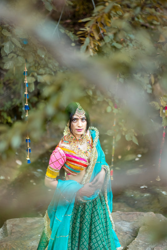 Multi-Color Hand-Embroidered Lehenga Set – Shop Online USA