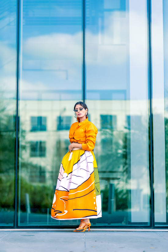 PISCES — Limited Edition Abstract Art Midi Skirt