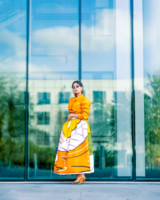 PISCES — Limited Edition Abstract Art Midi Skirt
