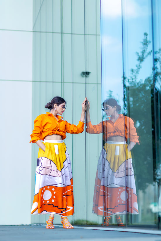 PISCES — Limited Edition Abstract Art Midi Skirt