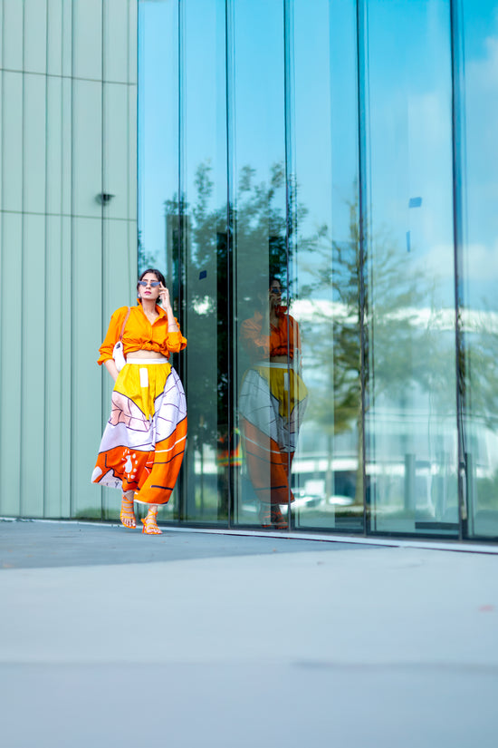 PISCES — Limited Edition Abstract Art Midi Skirt