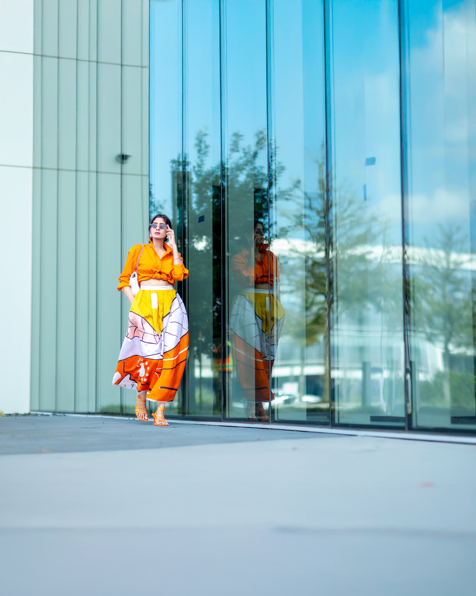 PISCES — Limited Edition Abstract Art Midi Skirt