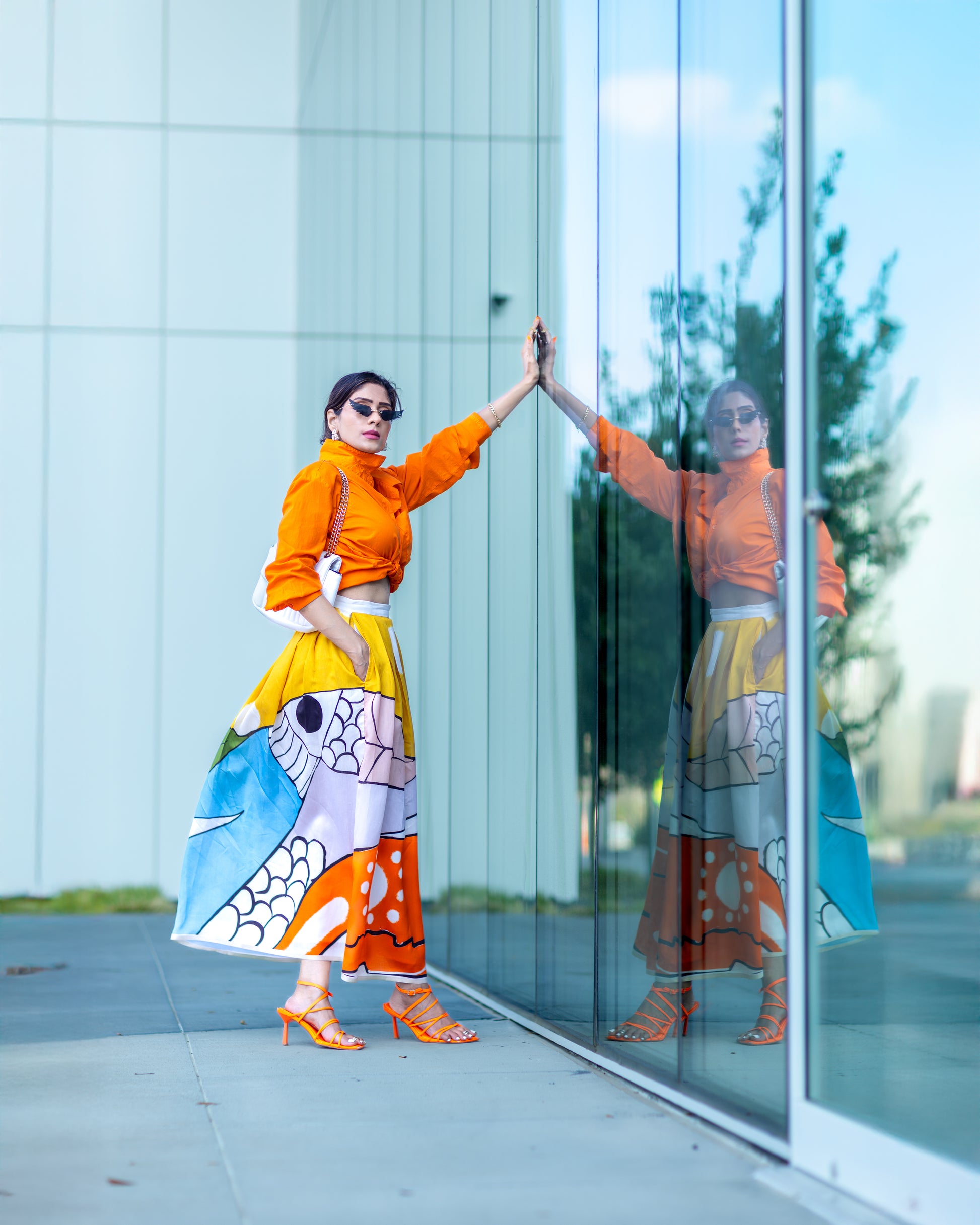 PISCES — Limited Edition Abstract Art Midi Skirt