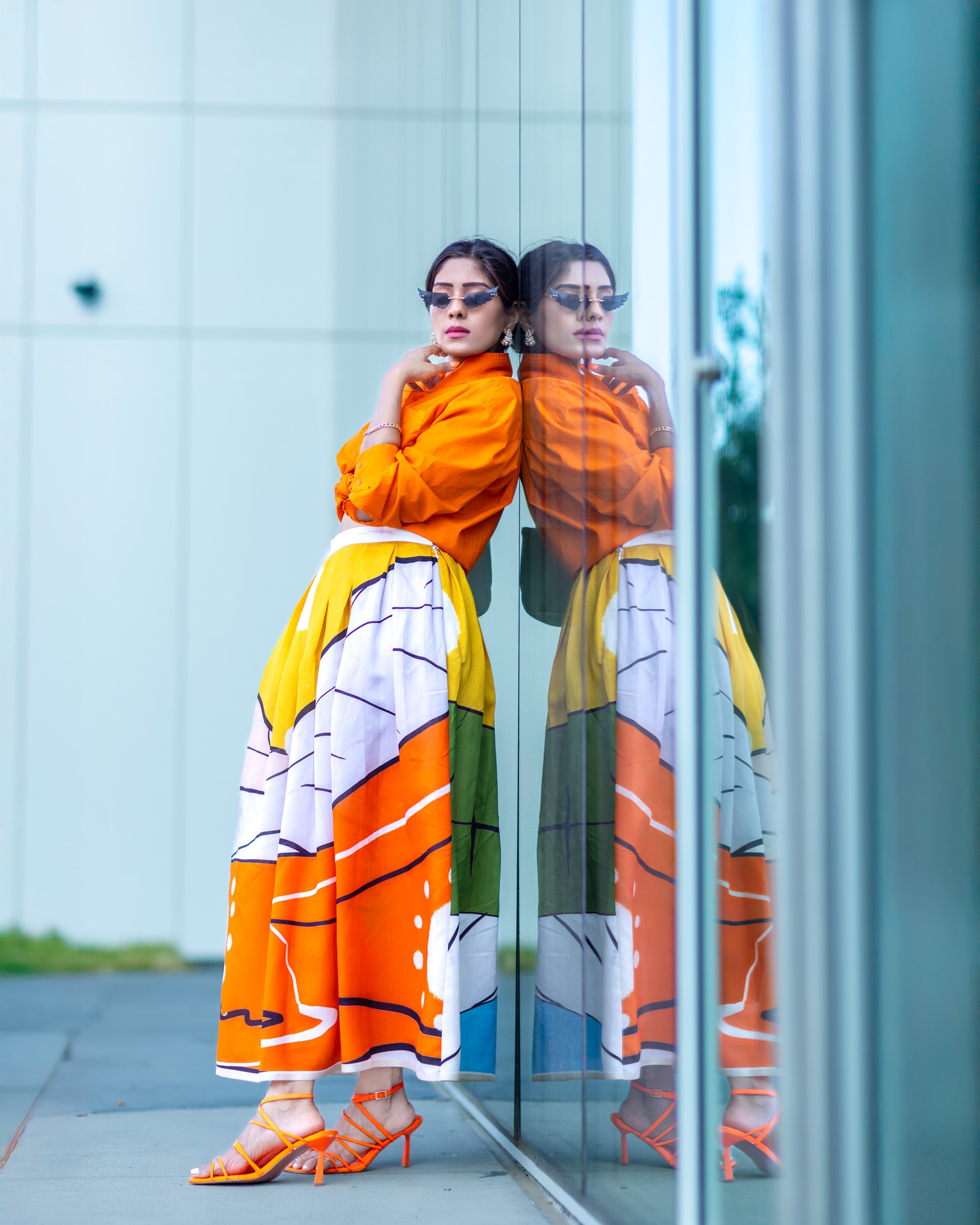 PISCES — Limited Edition Abstract Art Midi Skirt