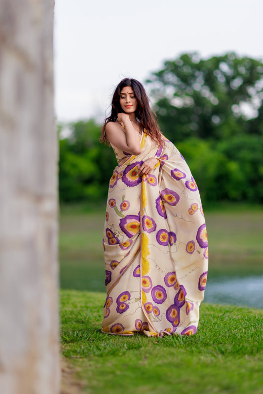 Chaitra — Hand Painted Kalamkari Saree