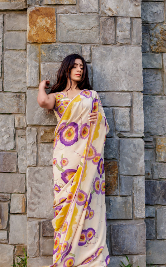 Chaitra — Hand Painted Kalamkari Saree