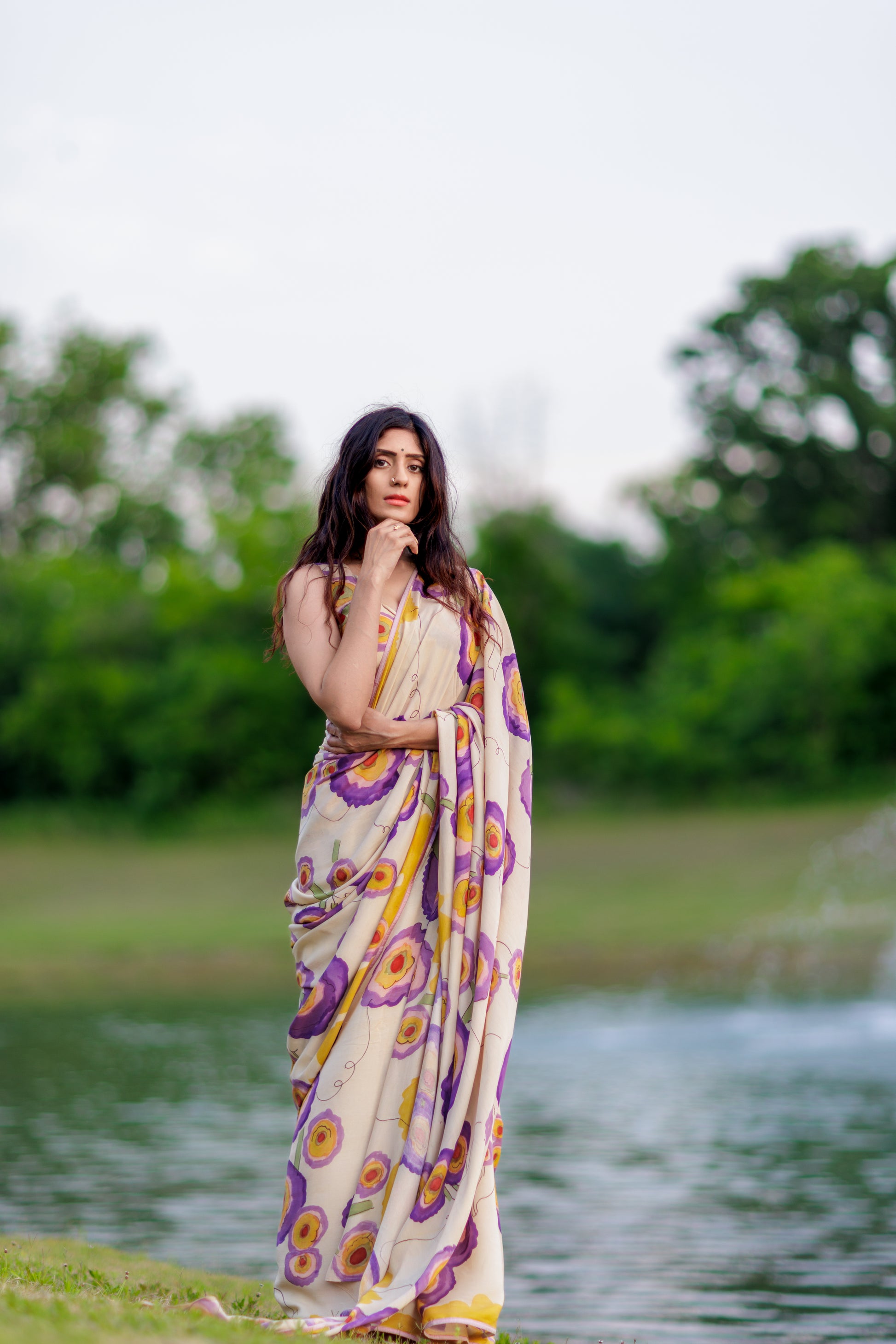 Chaitra — Hand Painted Kalamkari Saree