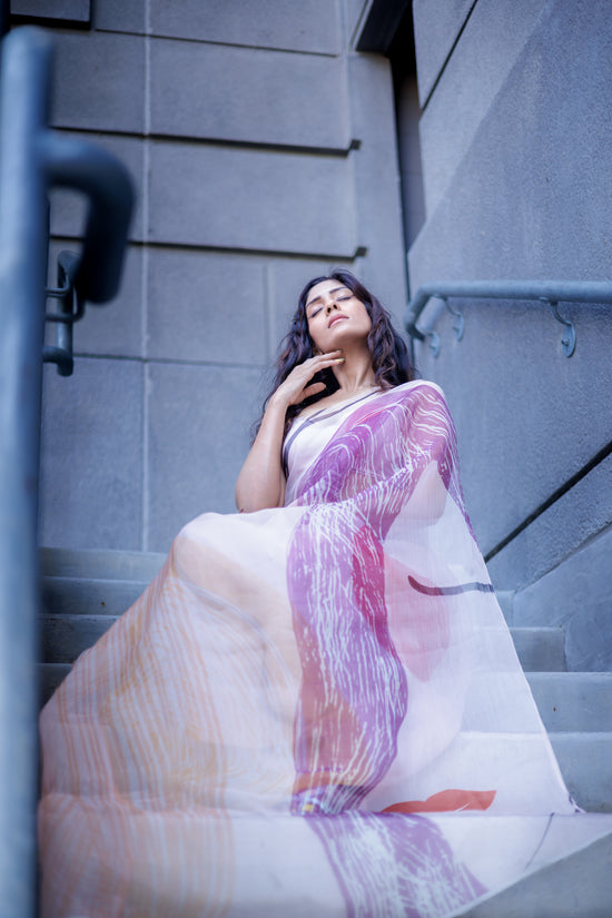 Ēka | Abstract Organza Designer Saree