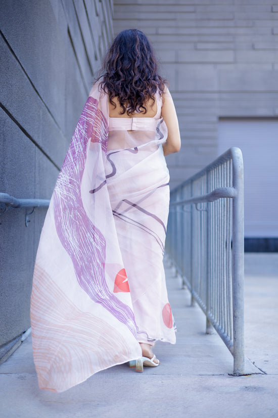 Ēka | Abstract Organza Designer Saree
