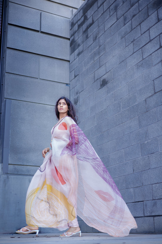 Ēka | Abstract Organza Designer Saree