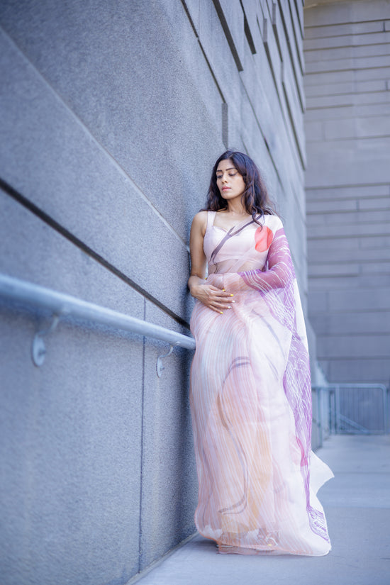 Ēka | Abstract Organza Designer Saree