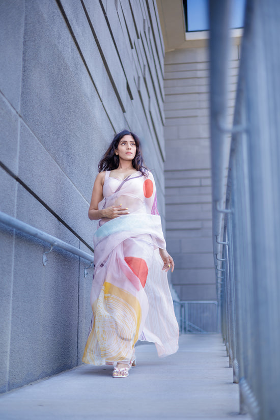 Ēka | Abstract Organza Designer Saree
