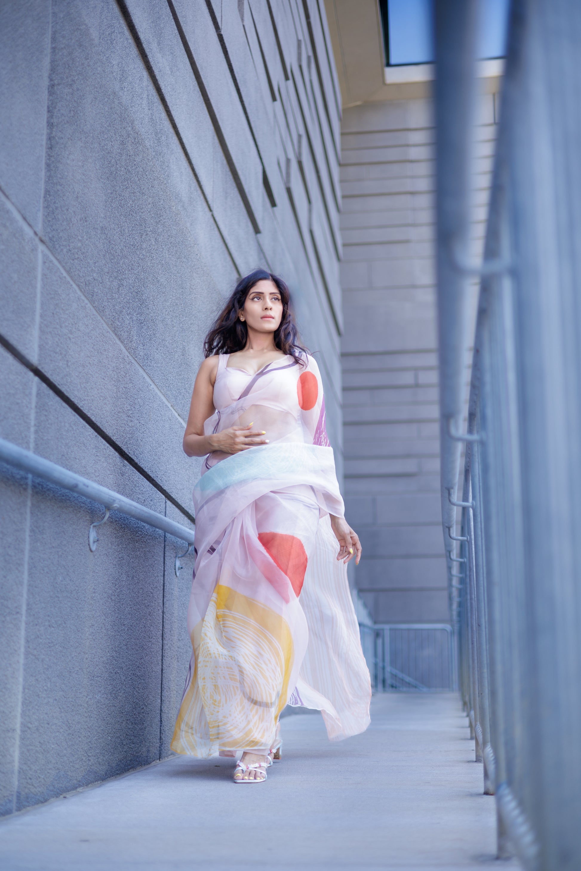 Ēka | Abstract Organza Designer Saree