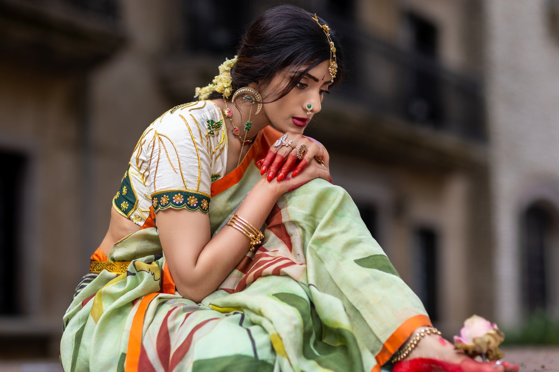 Devika – Handspun Pure Chanderi Cotton Silk Saree with Pen Kalamkari Art
