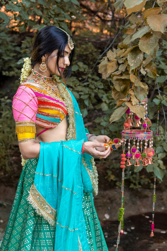 Multi-Color Hand-Embroidered Lehenga Set – Shop Online USA