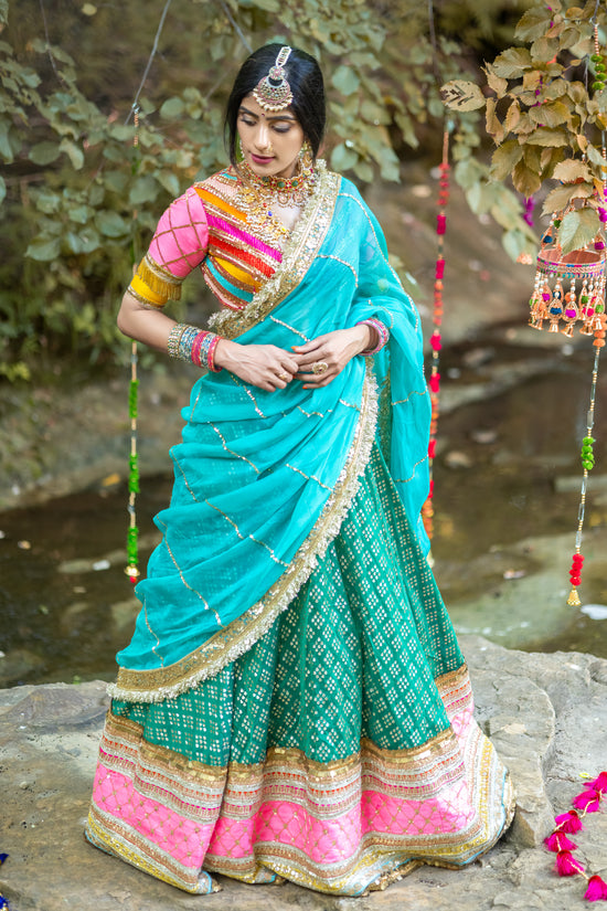 Multi-Color Hand-Embroidered Lehenga Set – Shop Online USA