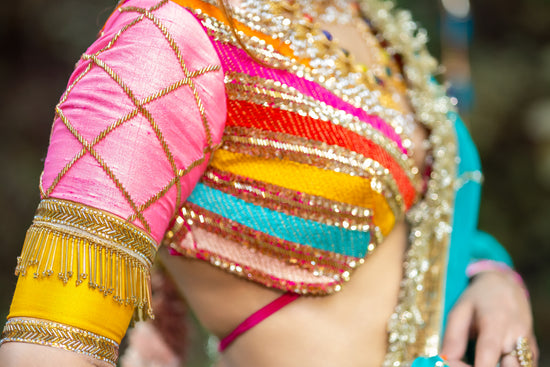 Multi-Color Hand-Embroidered Lehenga Set – Shop Online USA
