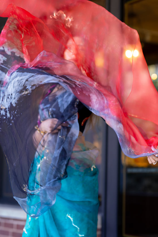 Lahari – Abstract Art Digitally Printed Saree in Pure Organza Silk