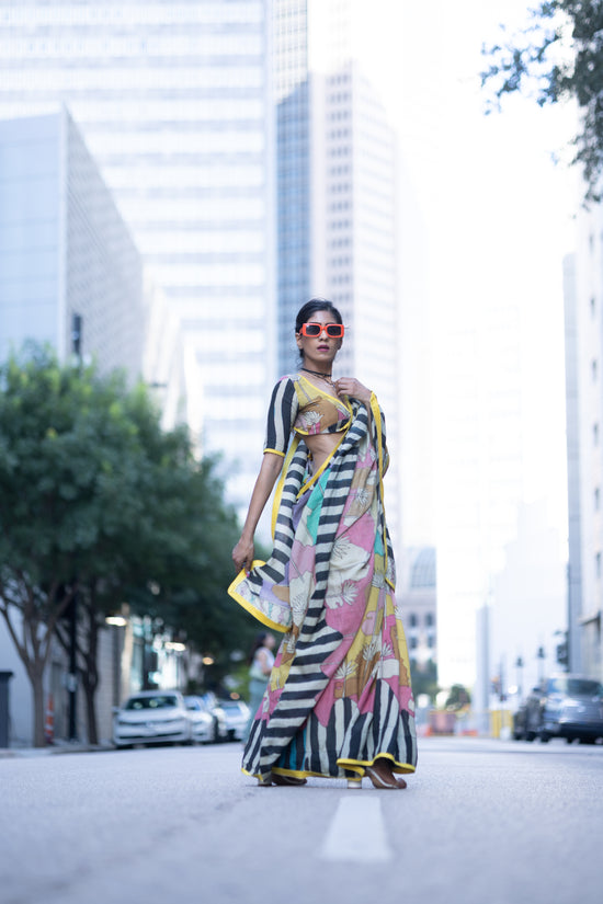 Mayuka eco-chic multicolor silk saree for women in USA