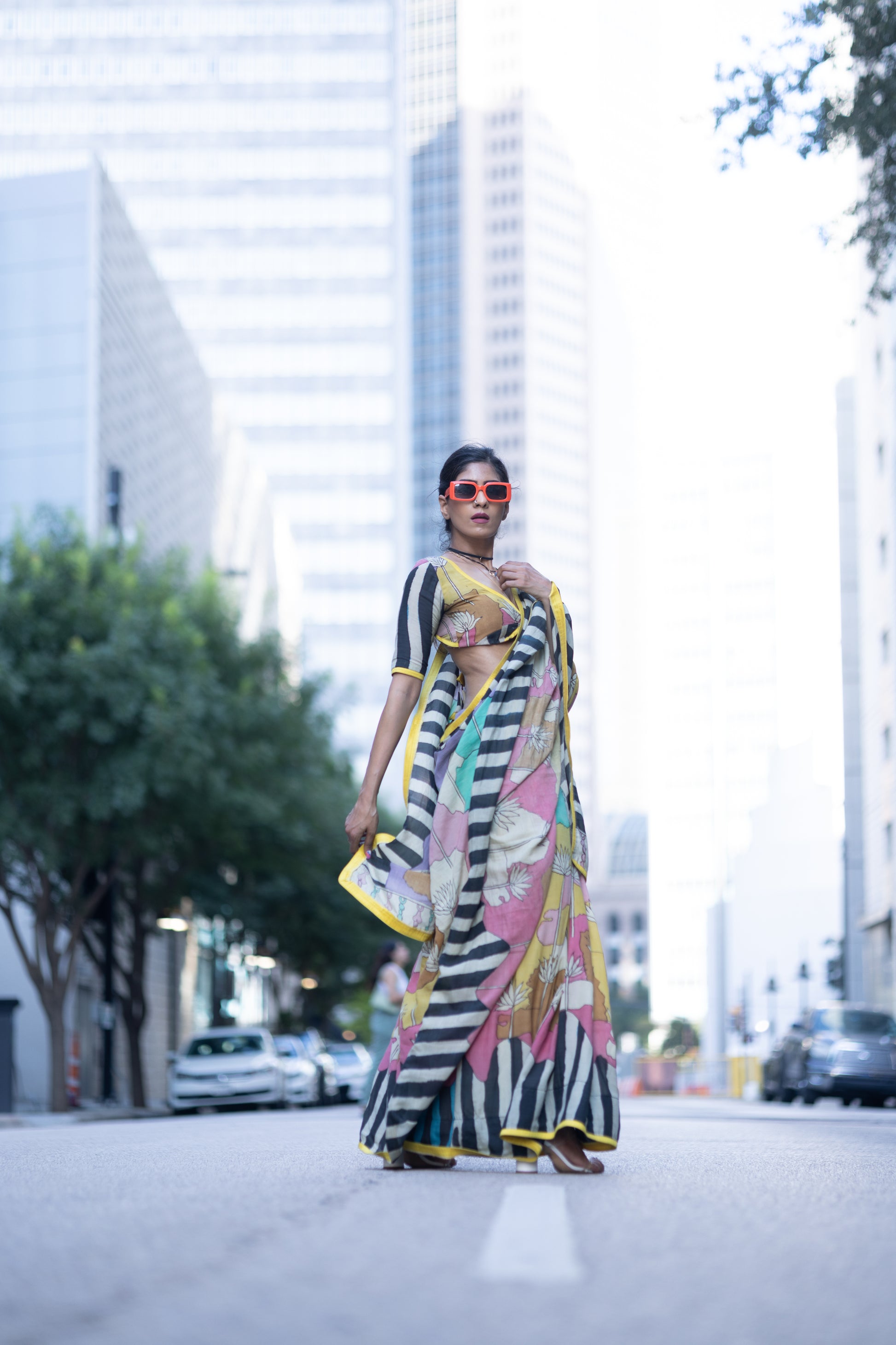 Mayuka eco-chic multicolor silk saree for women in USA