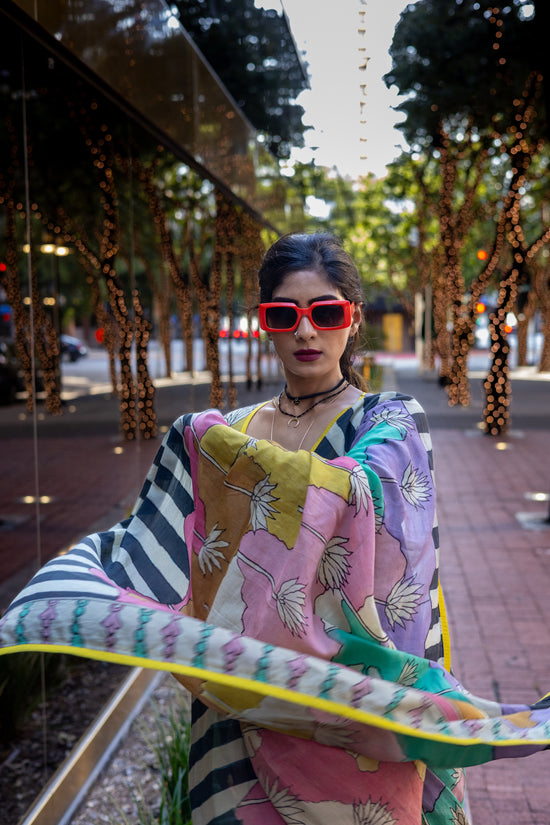 Mayuka eco-chic multicolor silk saree for women in USA